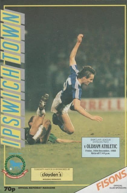 Ipswich Town v Oldham Athletic 16-Dec-1988