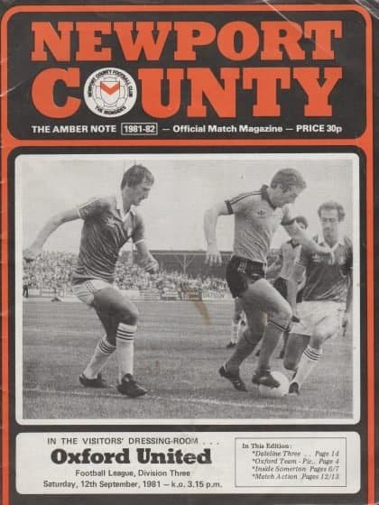 Newport County v Oxford United 12-Sep-1981
