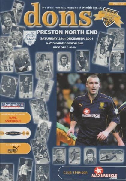 Wimbledon v Preston North End  29-Dec-2001
