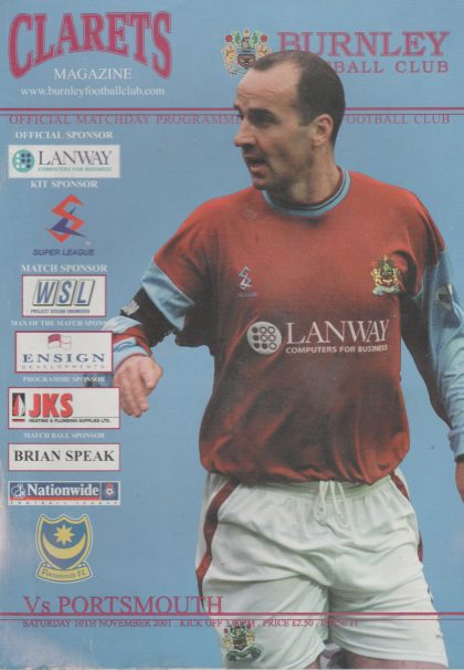Burnley v Portsmouth 10-Nov-2001