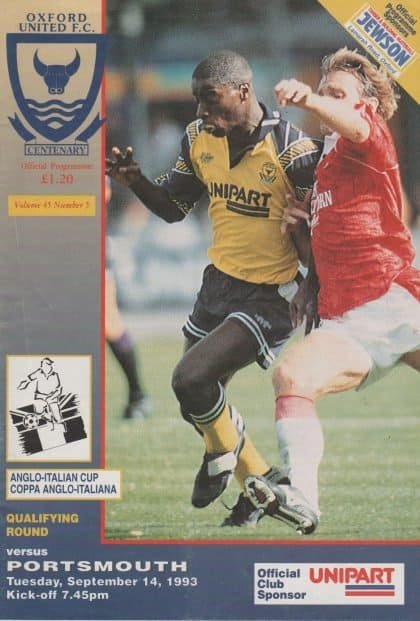 Oxford United v Portsmouth 14-Sep-1993