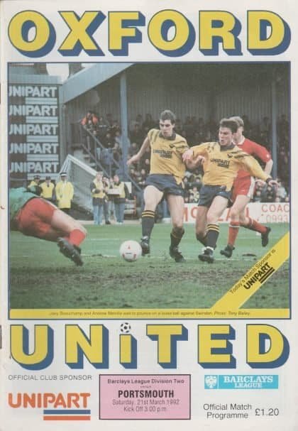 Oxford United v Portsmouth 21-Mar-1992