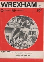 Wrexham v Port Vale 17-Aug-1974