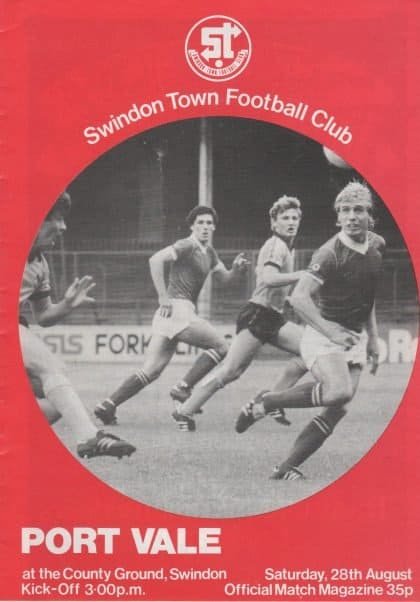 Swindon Town v Port Vale 28-Aug-1982