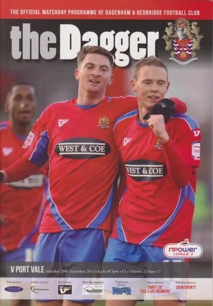 Dagenham & Redbridge  v Port Vale  29-Dec-2012