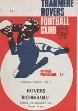 Tranmere Rovers v Rotherham United 04-Dec-1970