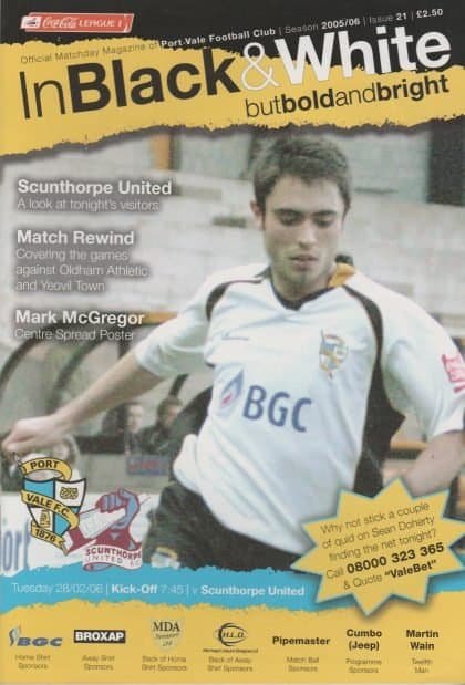 Port Vale v Scunthorpe United 28-Feb-2006