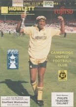 Cambridge United v Sheffield Wednesday  16-Feb-1991