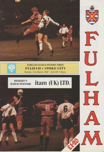 Fulham v Stoke City 31-Mar-1982