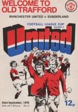 Manchester United v Sunderland 22-Sep-1976