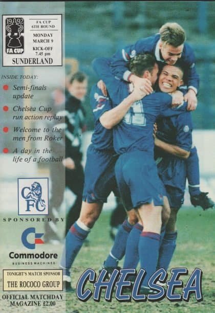 Chelsea v Sunderland 09-Mar-1992