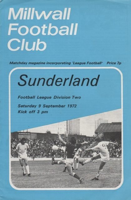 Millwall v Sunderland 09-Sep-1972