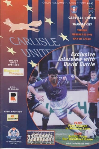 Carlisle United v Swansea City 20-Feb-1996