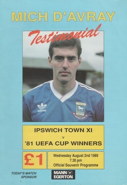 Ipswich Town XI v '81 UEFA Cup Winners   02-Aug-1989