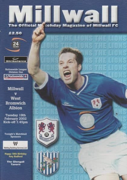Millwall v West Bromwich Albion 16-Mar-2002