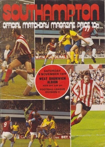 Southampton v West Bromwich Albion 09-Nov-1974
