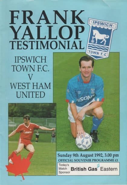 Ipswich Town v West Ham United 09-Aug-1992