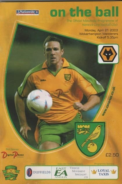 Norwich City v Wolverhampton Wanderers 21-Apr-2003
