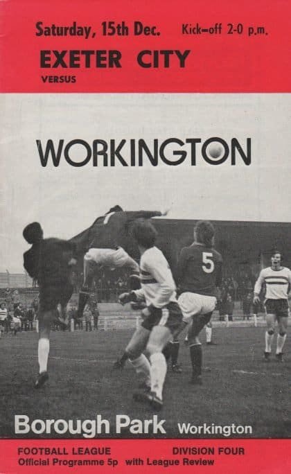 Exeter City v Workington  15-Dec-1973