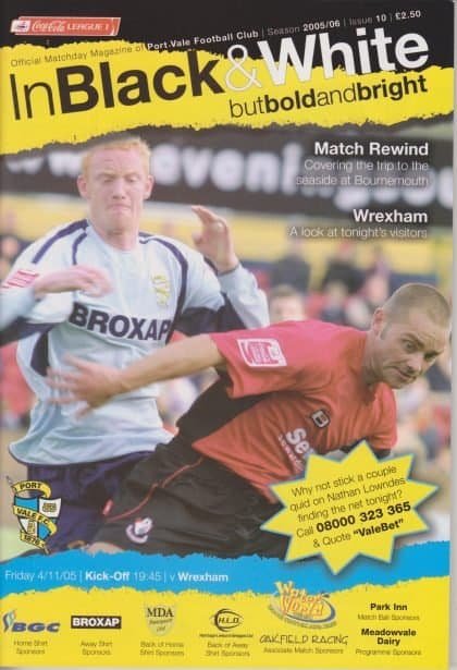 Port Vale v Wrexham 04-Nov-2005