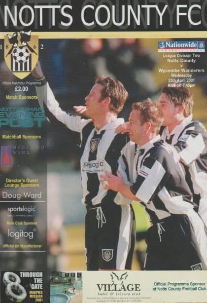 Notts County v Wycombe Wanderers  25-Apr-2001