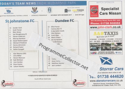 St Johnstone v Dundee 30-Dec-2017