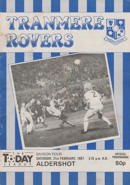 Tranmere Rovers v Aldershot 21-Feb-1987