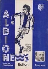 West Bromwich Albion v Bolton Wanderers 25-Mar-1972