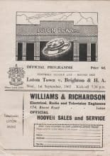 Luton Town v Brighton and Hove Albion 01-Sep-1965