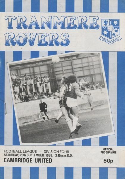 Tranmere Rovers v Cambridge United 20-Sep-1986