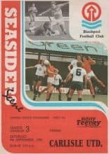 Blackpool v Carlisle United 06-Sep-1986