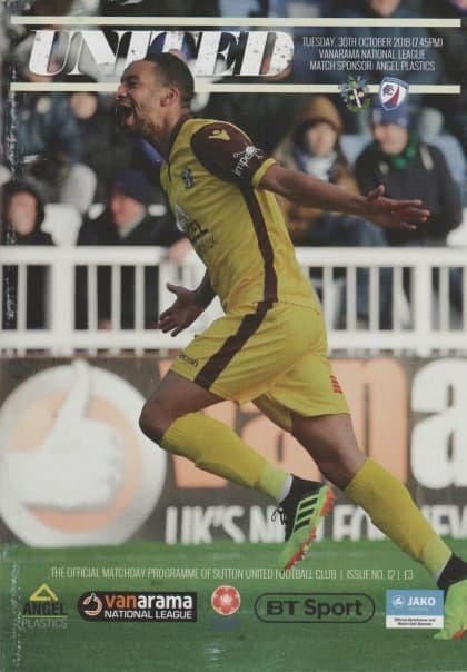 Sutton United v Chesterfield 30-Oct-2018