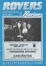 Tranmere Rovers v Darlington 13-Feb-1984