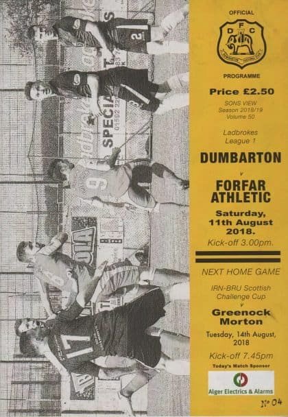 Dumbarton v Forfar Athletic 11-Aug-2018