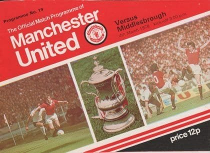 Manchester United v Middlesbrough 04-Mar-1978