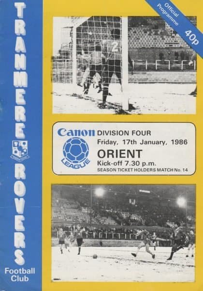 Tranmere Rovers v Leyton Orient 17-Jan-1986