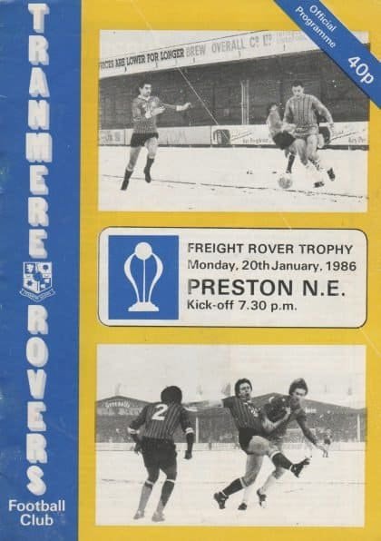 Tranmere Rovers v Preston North End  20-Jan-1986