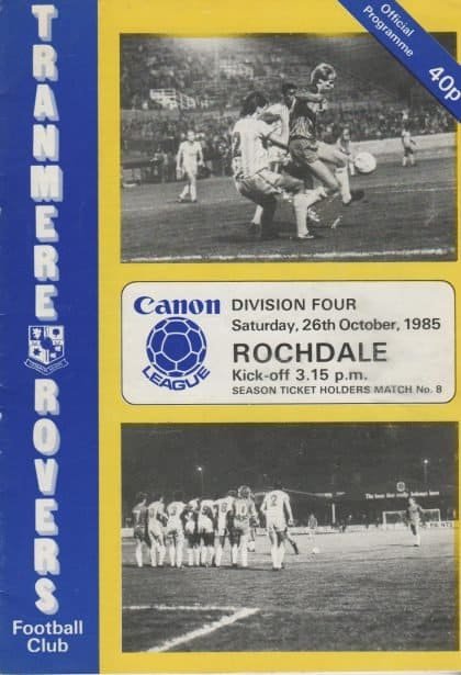 Tranmere Rovers v Rochdale  26-Oct-1985