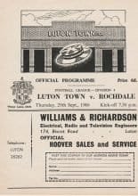 Luton Town v Rochdale 29-Sep-1966