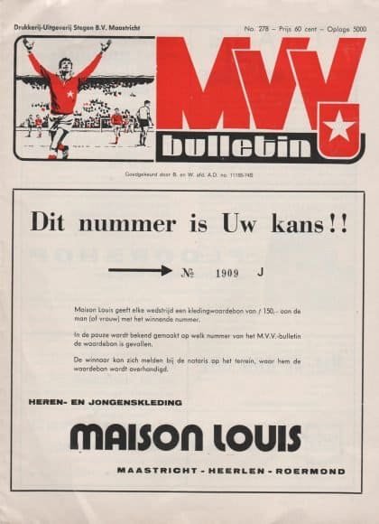 MVV Maastricht v Sparta Rotterdam  19-Jan-1975
