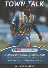 Shrewsbury Town v Sunderland  20-Oct-2018
