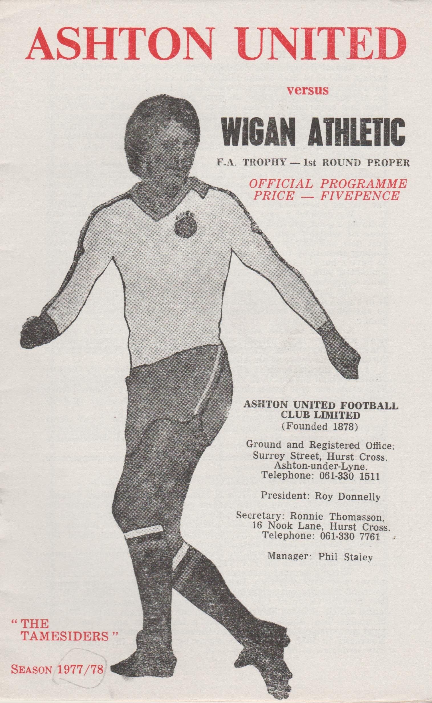 Ashton United v Wigan Athletic 14-Jan-1978