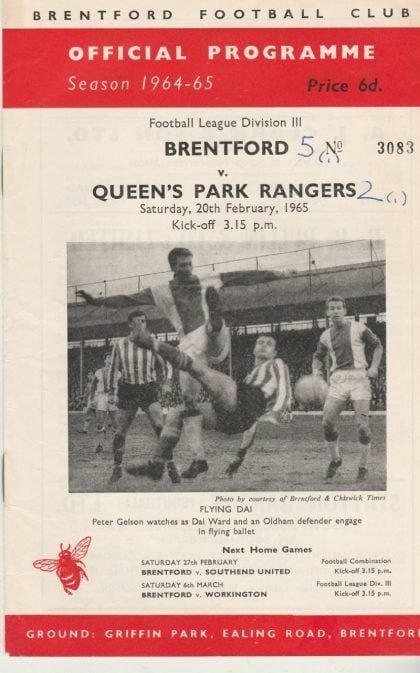 Brentford v Queens Park Rangers 20-Feb-1965