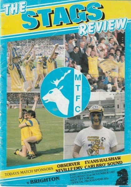 Mansfield Town v Brighton & Hove Albion  21-Nov-1987