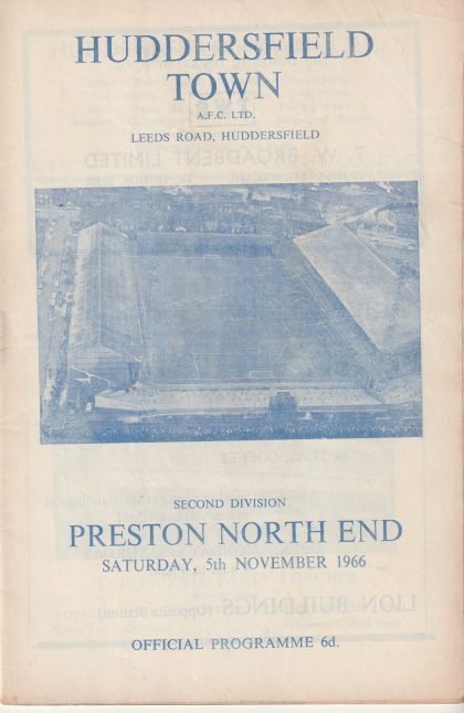 Huddersfield Town v Preston North End  05-Nov-1966