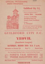 Guildford City v Yeovil Town 28-Mar-1964