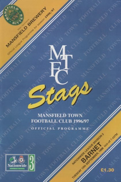 Mansfield Town v Barnet 10-Sep-1996