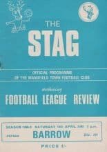 Mansfield Town v Barrow  19-Apr-1969