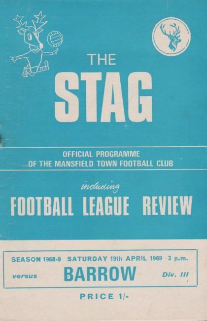 Mansfield Town v Barrow  19-Apr-1969