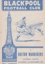 Blackpool v Bolton Wanderers 10-Sep-1960